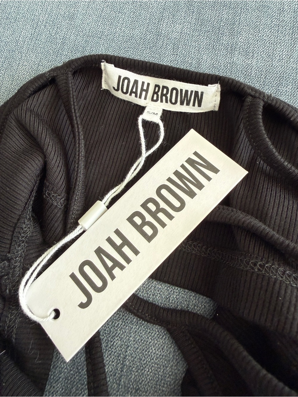 Joah Brown Black Ribbed V-Neck Bralette - Picture 3 of 3